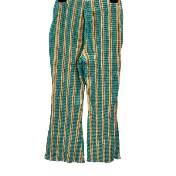 Free People Fine Line Slim Pants In Green/Yellow Combo - Picture 3 of 6